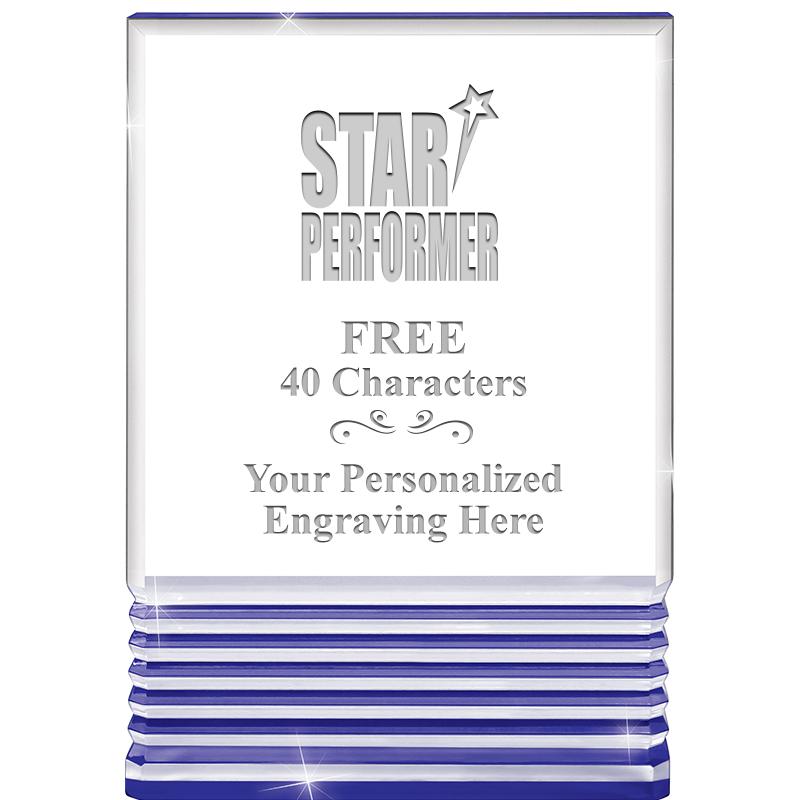 3.5"x5"BLUE ROCKWELL ACRYLIC