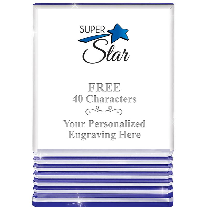 3.5"x5"BLUE ROCKWELL ACRYLIC