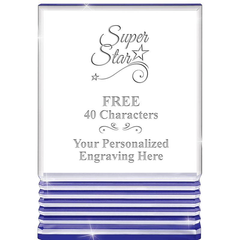 3.5"x5"BLUE ROCKWELL ACRYLIC