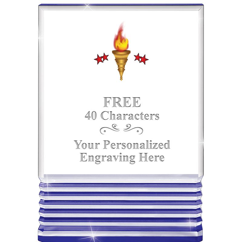 3.5"x5"BLUE ROCKWELL ACRYLIC