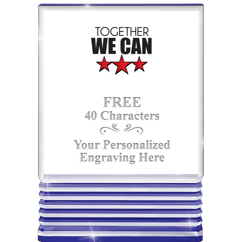 3.5"x5"BLUE ROCKWELL ACRYLIC