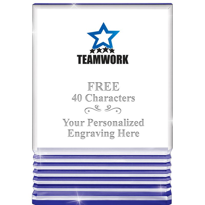 3.5"x5"BLUE ROCKWELL ACRYLIC