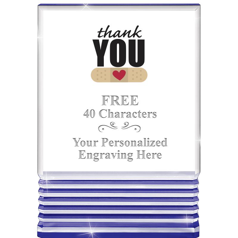 3.5"x5"BLUE ROCKWELL ACRYLIC