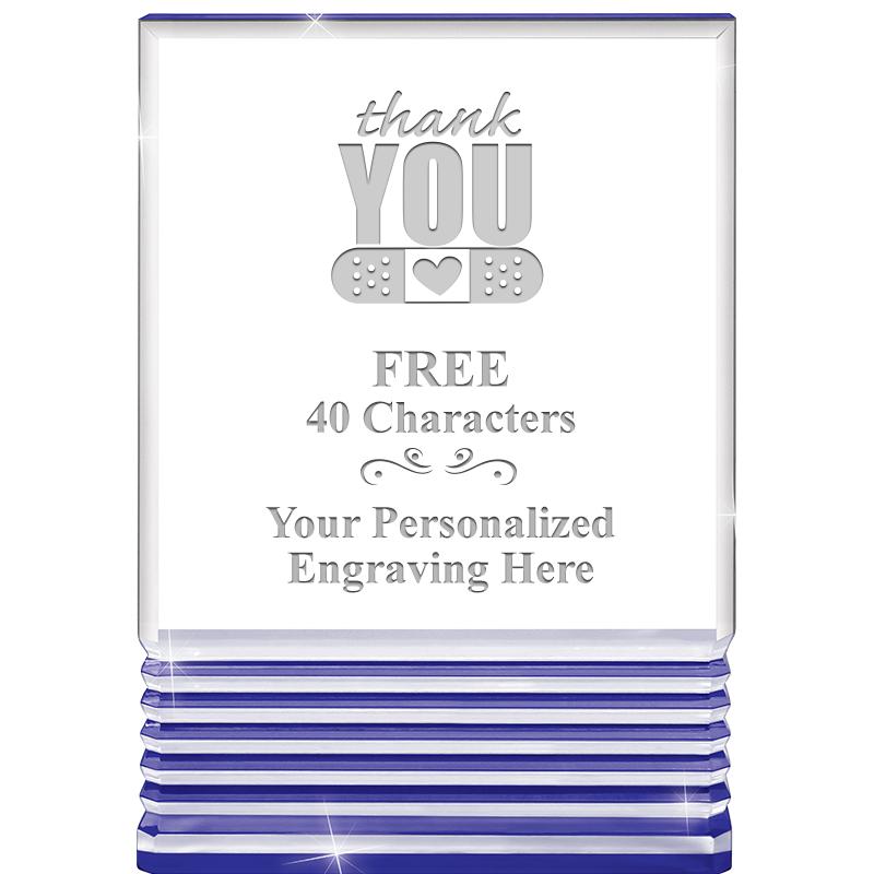 3.5"x5"BLUE ROCKWELL ACRYLIC