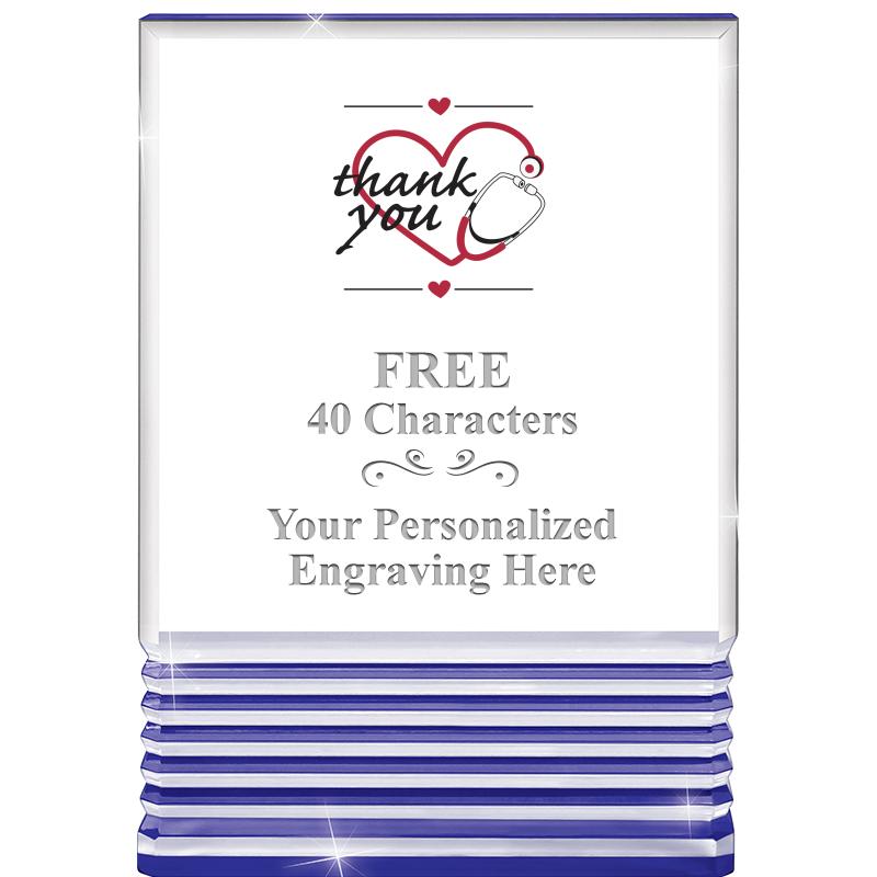 3.5"x5"BLUE ROCKWELL ACRYLIC