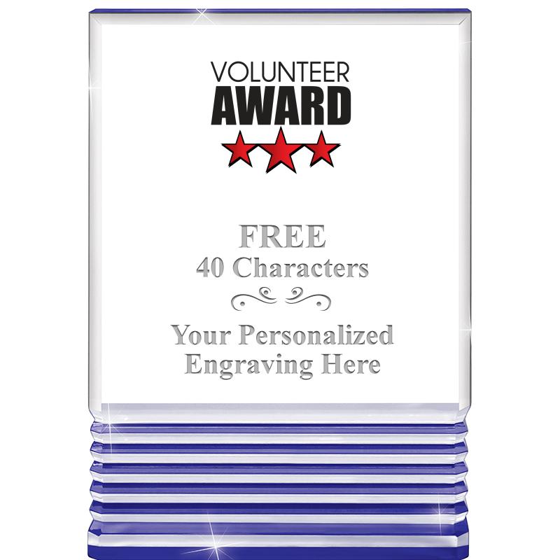 3.5"x5"BLUE ROCKWELL ACRYLIC