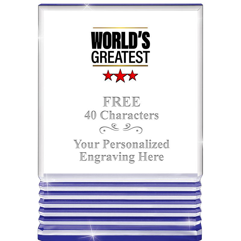 3.5"x5"BLUE ROCKWELL ACRYLIC