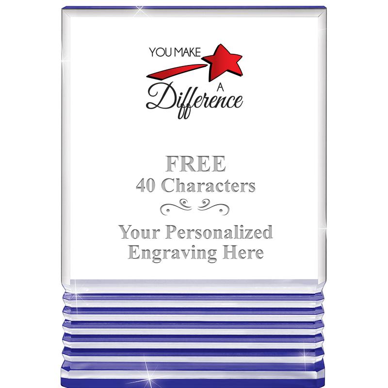 3.5"x5"BLUE ROCKWELL ACRYLIC