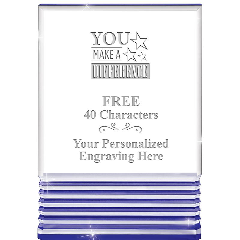 3.5"x5"BLUE ROCKWELL ACRYLIC