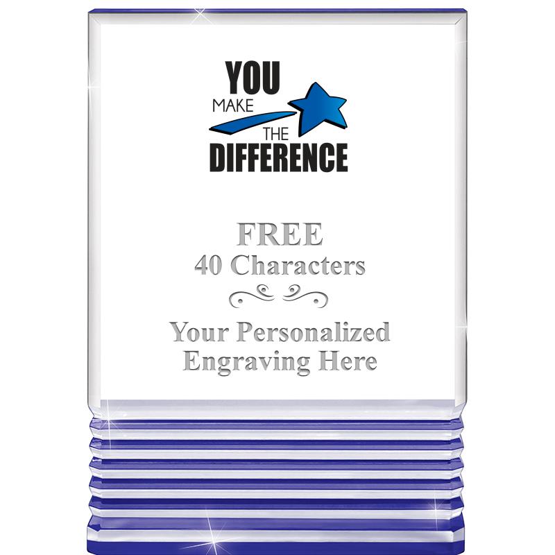 3.5"x5"BLUE ROCKWELL ACRYLIC