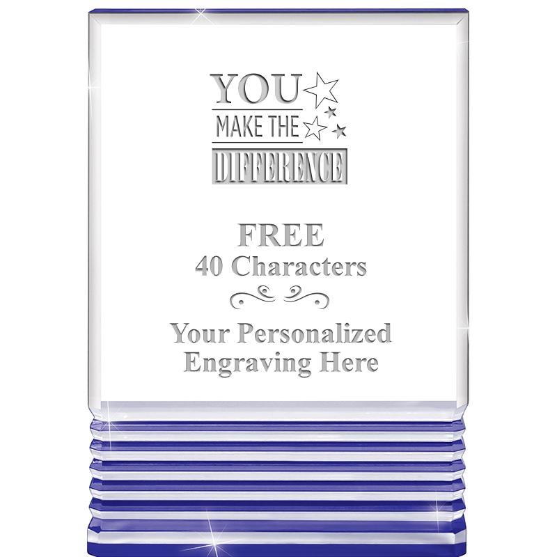 3.5"x5"BLUE ROCKWELL ACRYLIC