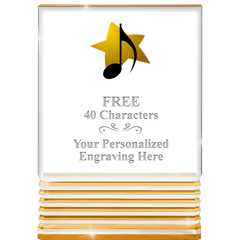 3.5"x5"GOLD ROCKWELL ACRYLIC