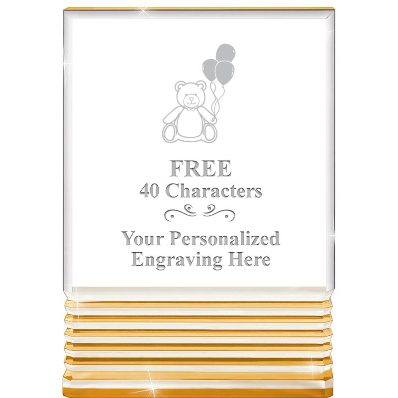 3.5"x5"GOLD ROCKWELL ACRYLIC