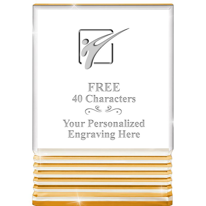 3.5"x5"GOLD ROCKWELL ACRYLIC