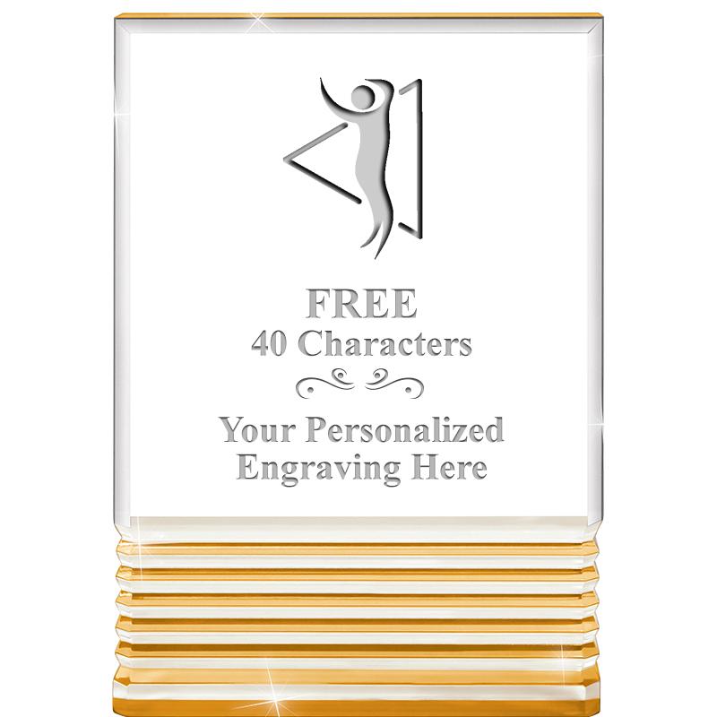 3.5"x5"GOLD ROCKWELL ACRYLIC