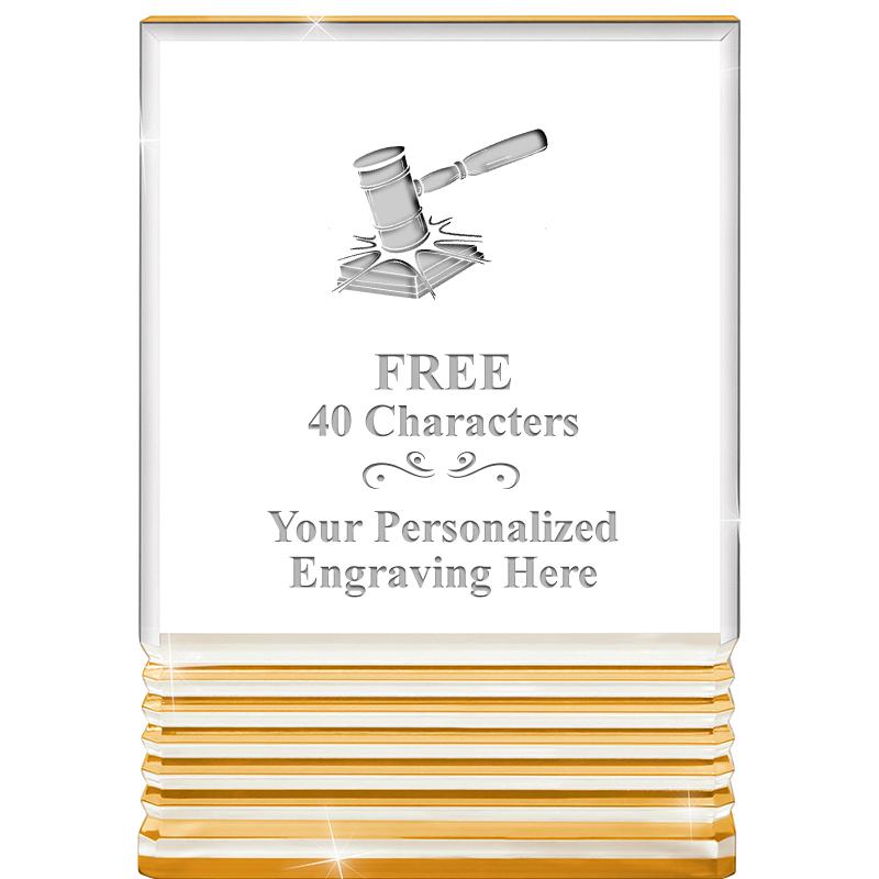 3.5"x5"GOLD ROCKWELL ACRYLIC