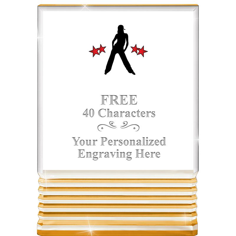 3.5"x5"GOLD ROCKWELL ACRYLIC