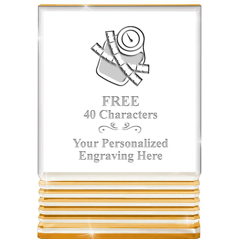 3.5"x5"GOLD ROCKWELL ACRYLIC