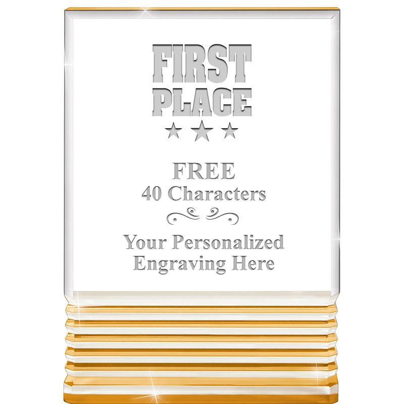 3.5"x5"GOLD ROCKWELL ACRYLIC