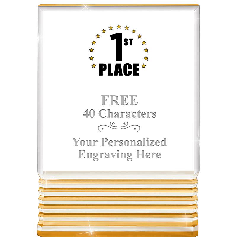 3.5"x5"GOLD ROCKWELL ACRYLIC