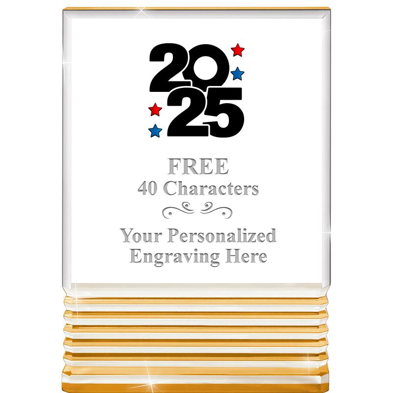 3.5"x5"GOLD ROCKWELL ACRYLIC