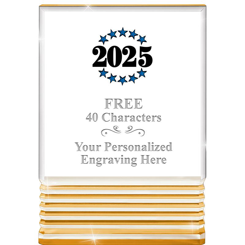 3.5"x5"GOLD ROCKWELL ACRYLIC