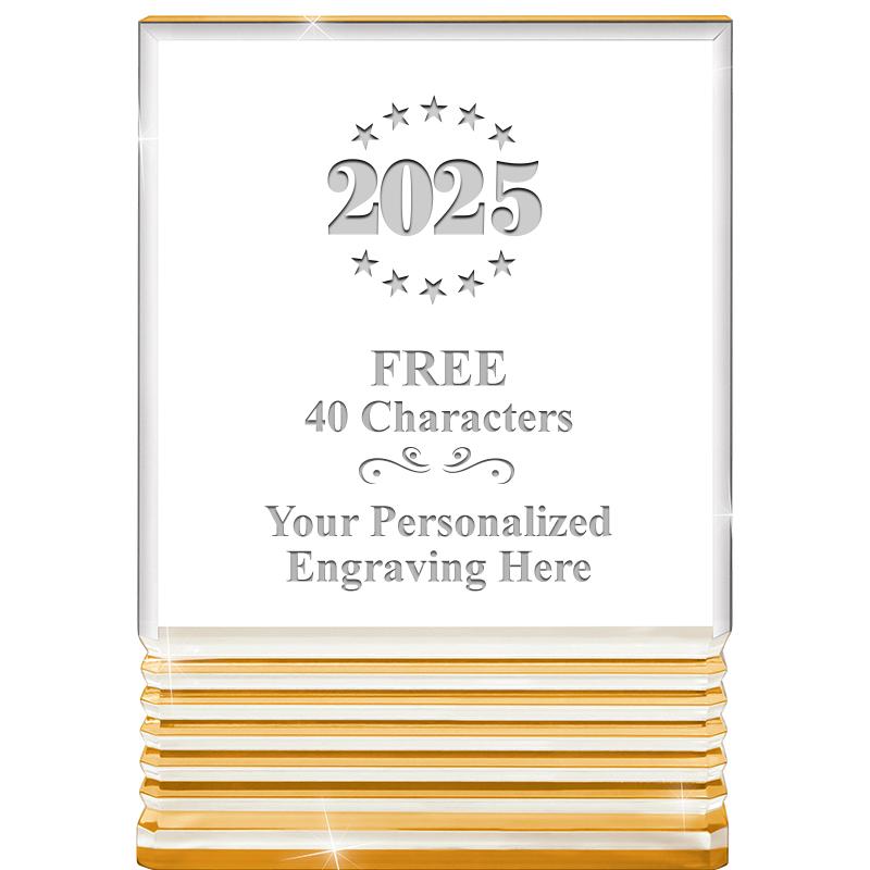 3.5"x5"GOLD ROCKWELL ACRYLIC