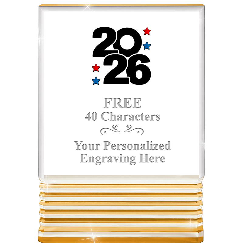 3.5"x5"GOLD ROCKWELL ACRYLIC