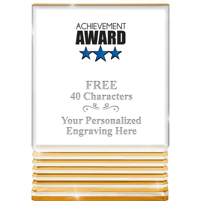 3.5"x5"GOLD ROCKWELL ACRYLIC