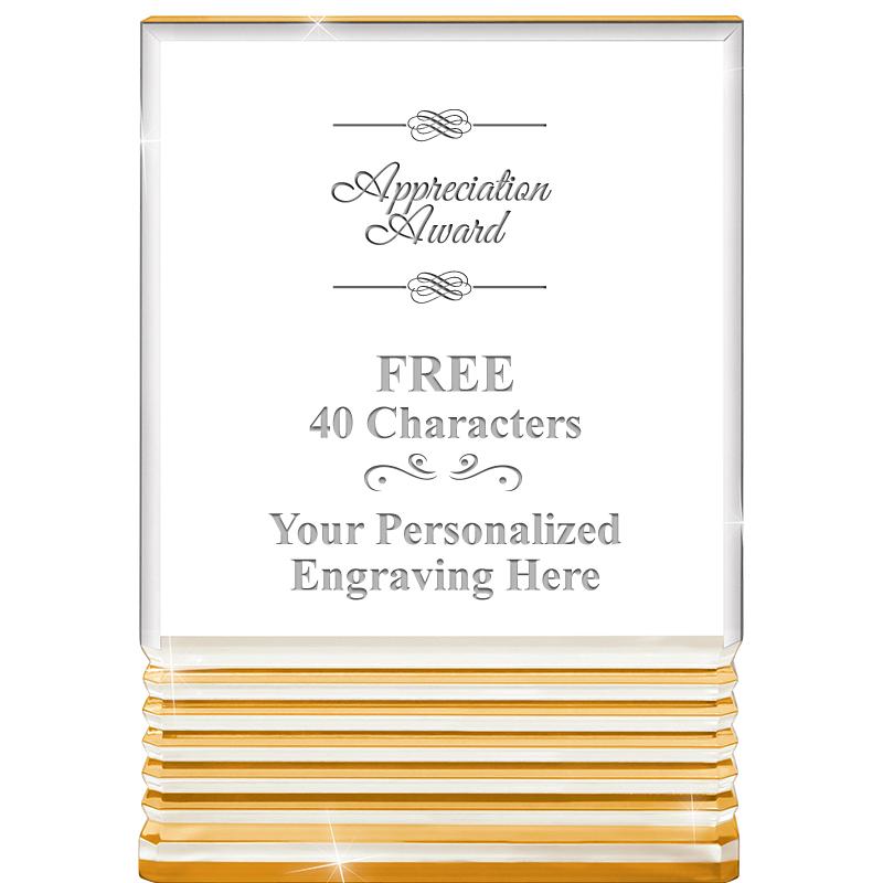 3.5"x5"GOLD ROCKWELL ACRYLIC