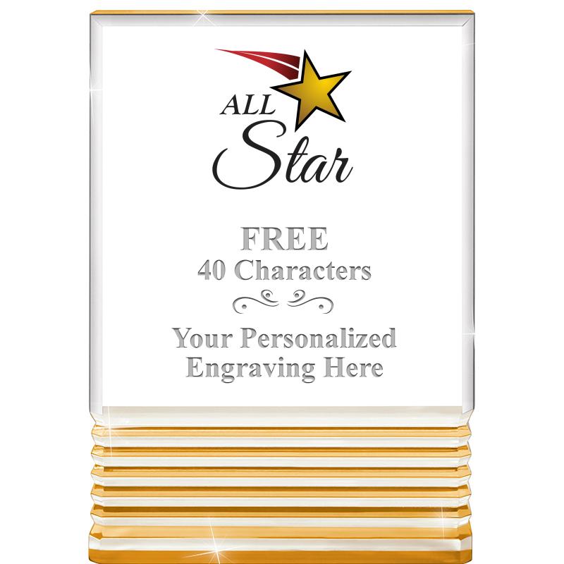 3.5"x5"GOLD ROCKWELL ACRYLIC