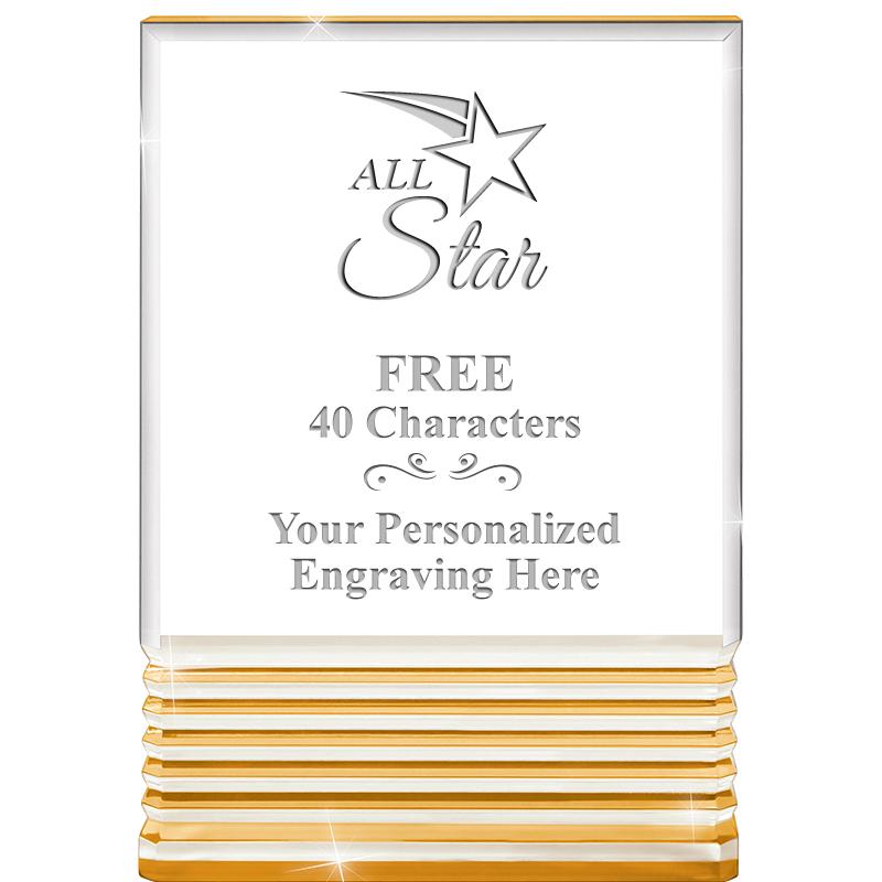 3.5"x5"GOLD ROCKWELL ACRYLIC