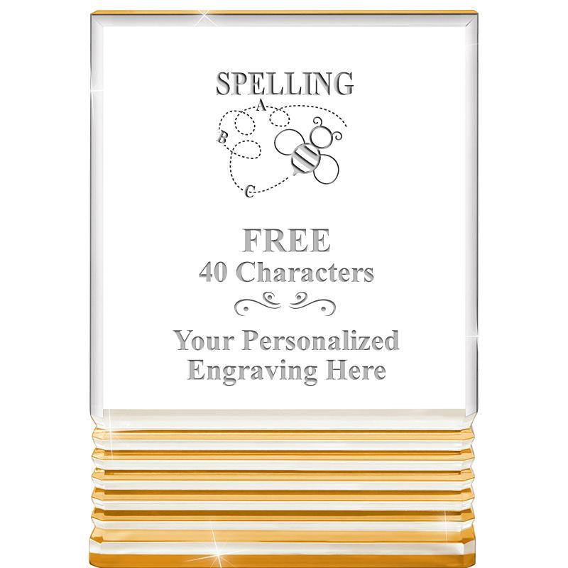 3.5"x5"GOLD ROCKWELL ACRYLIC