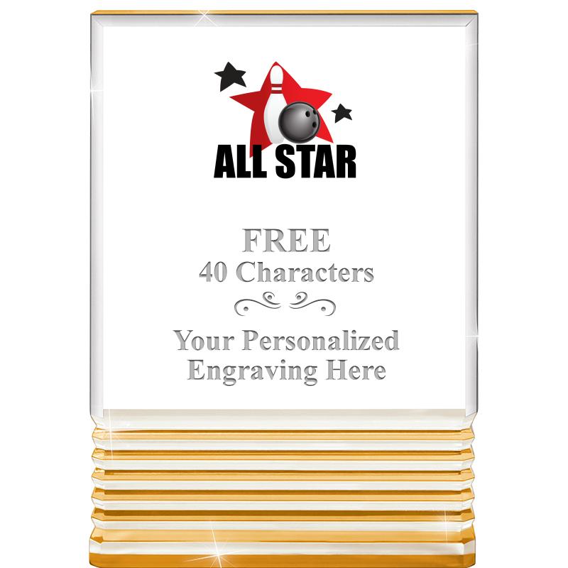 3.5"x5"GOLD ROCKWELL ACRYLIC