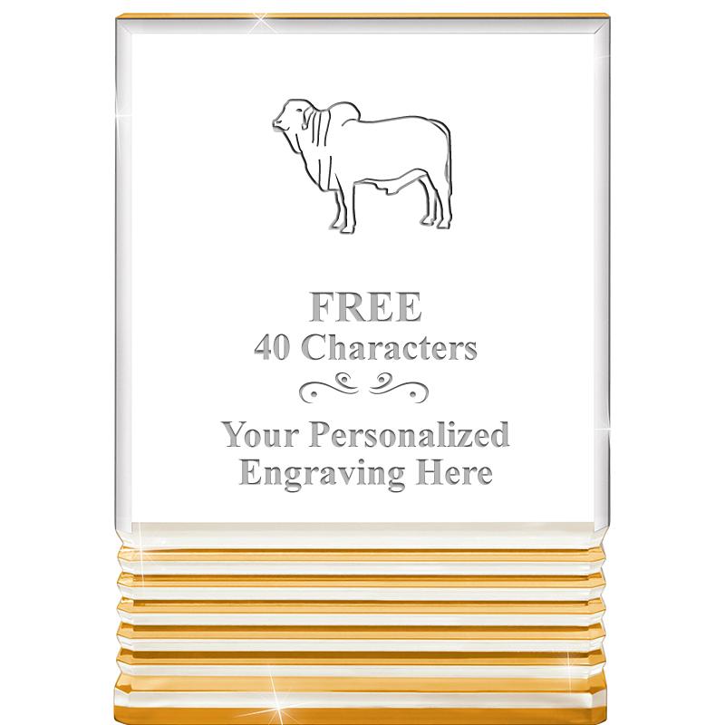 3.5"x5"GOLD ROCKWELL ACRYLIC