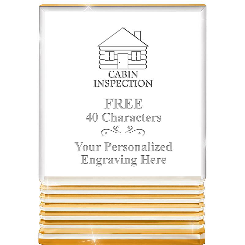 3.5"x5"GOLD ROCKWELL ACRYLIC