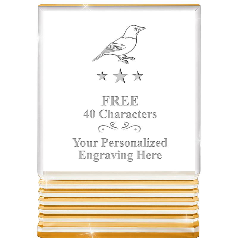 3.5"x5"GOLD ROCKWELL ACRYLIC