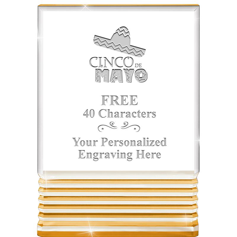 3.5"x5"GOLD ROCKWELL ACRYLIC