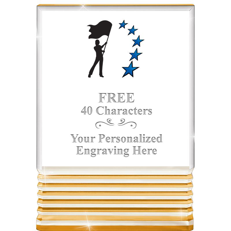 3.5"x5"GOLD ROCKWELL ACRYLIC