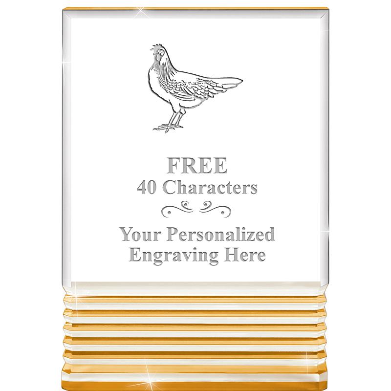 3.5"x5"GOLD ROCKWELL ACRYLIC