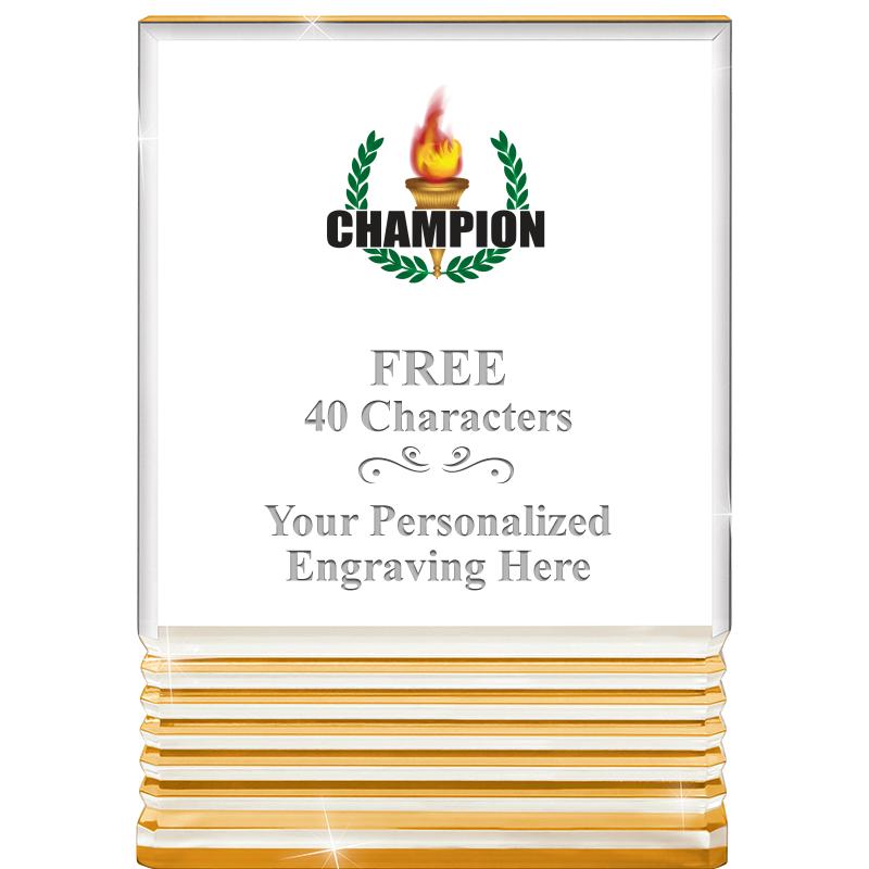 3.5"x5"GOLD ROCKWELL ACRYLIC