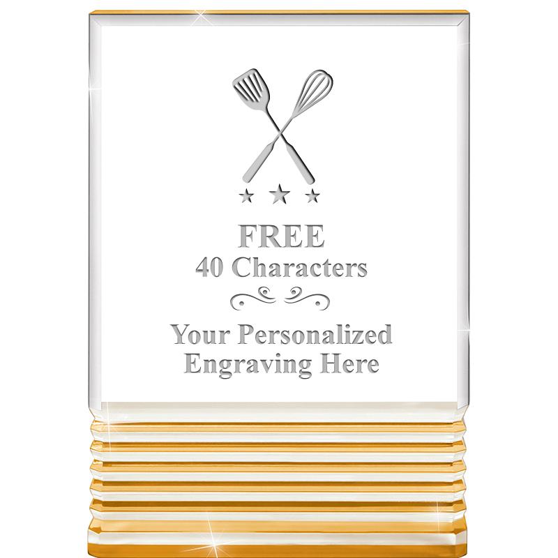 3.5"x5"GOLD ROCKWELL ACRYLIC