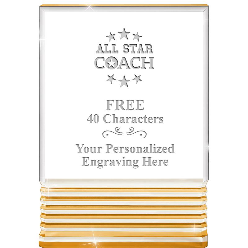 3.5"x5"GOLD ROCKWELL ACRYLIC