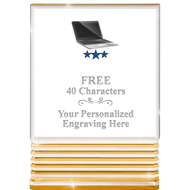 3.5"x5"GOLD ROCKWELL ACRYLIC