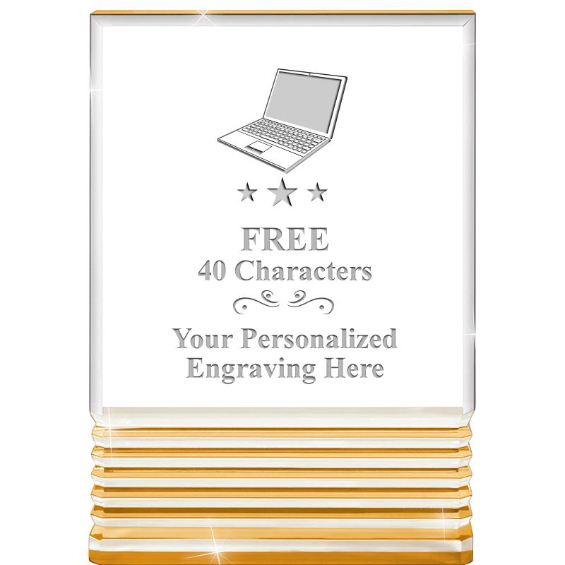 3.5"x5"GOLD ROCKWELL ACRYLIC