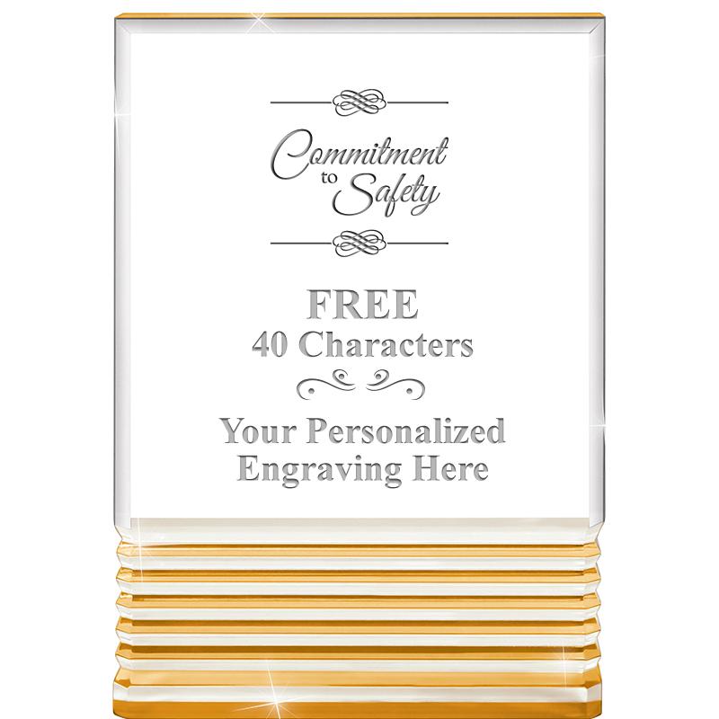 3.5"x5"GOLD ROCKWELL ACRYLIC