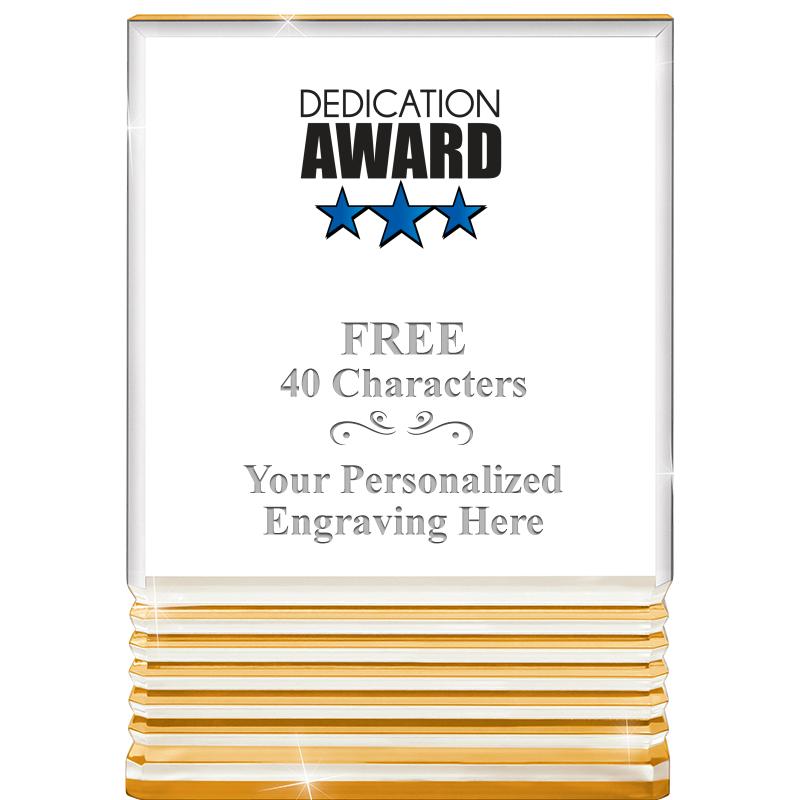 3.5"x5"GOLD ROCKWELL ACRYLIC