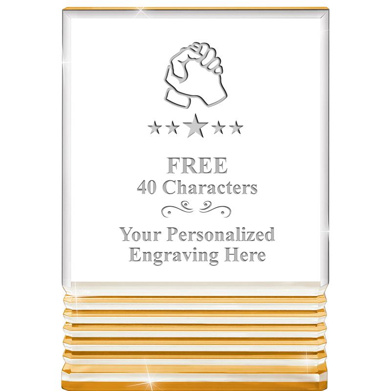 3.5"x5"GOLD ROCKWELL ACRYLIC