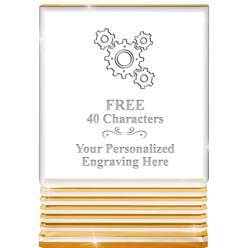 3.5"x5"GOLD ROCKWELL ACRYLIC