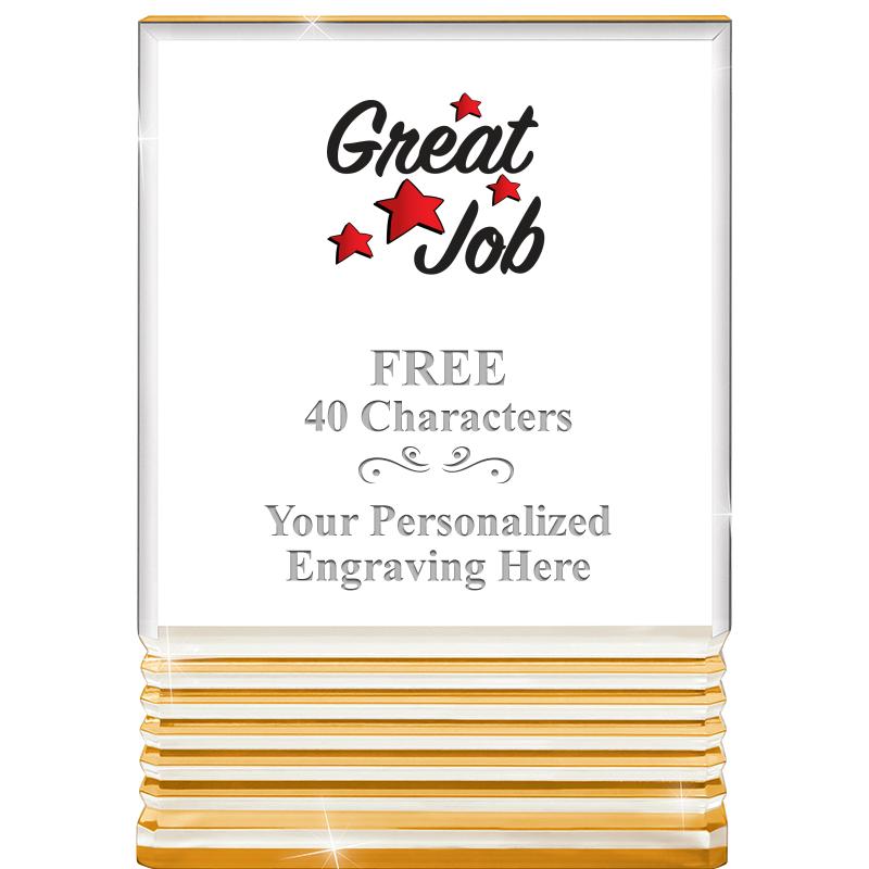 3.5"x5"GOLD ROCKWELL ACRYLIC